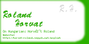 roland horvat business card